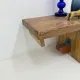Vintage solid wooden school bench, 1970s