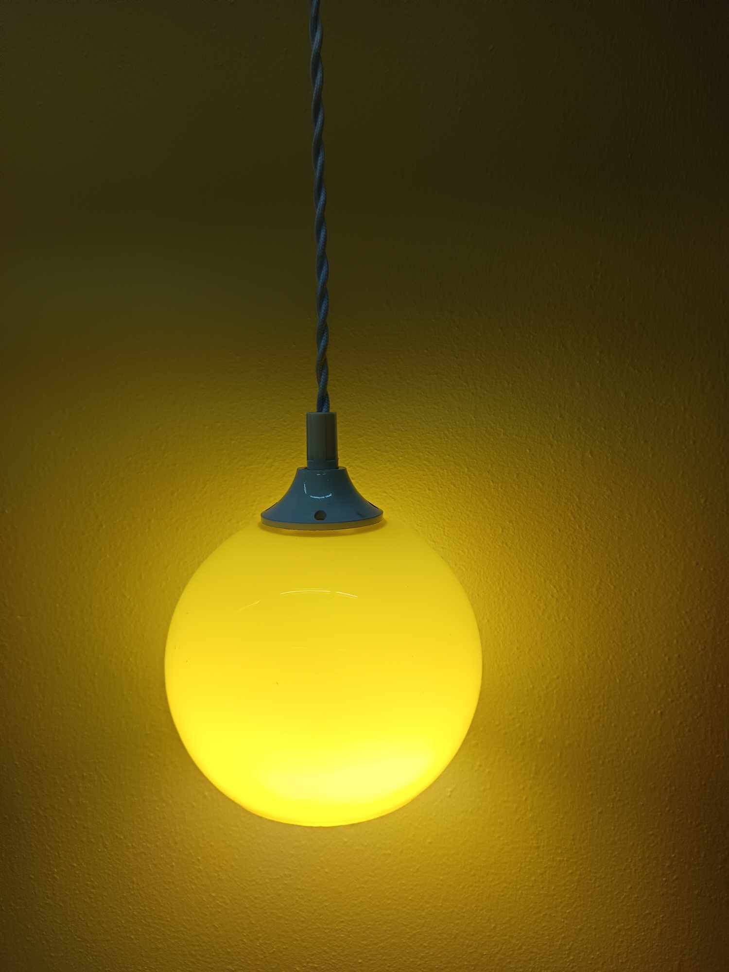 Pair of vintage ball pendant lights circa 1970