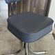 Swivel office chair in Roneo style, grey faux leather with vintage chrome.