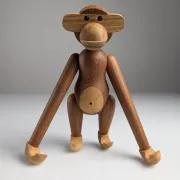 Large two-tone wooden monkey figure by Kay Bojesen, Danish design from the 20th century