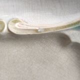 Set of 2 antique French fondue or artichoke plates in Majolica