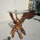 Side table foot six branches intercose and glass tray