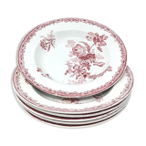 Red flowered ceramic hollow plate lot