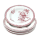Red flowered ceramic hollow plate lot