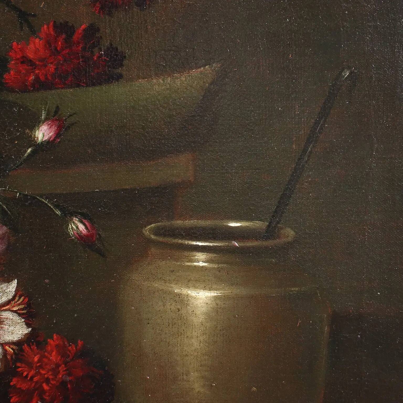 Old painting still life in oil on canvas Italy 17th-18th century