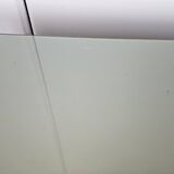 1960s chest of drawers in mahogany and lacquered mahogany with blue glass