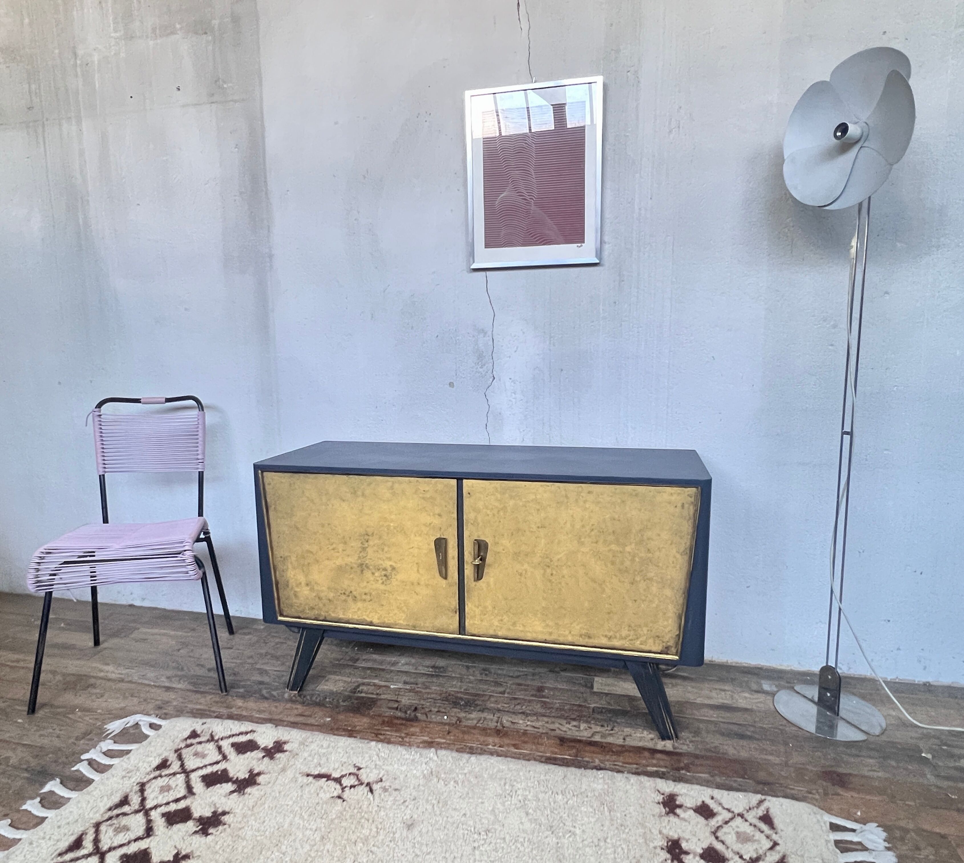 Enfilade meuble tv vintage pieds compas