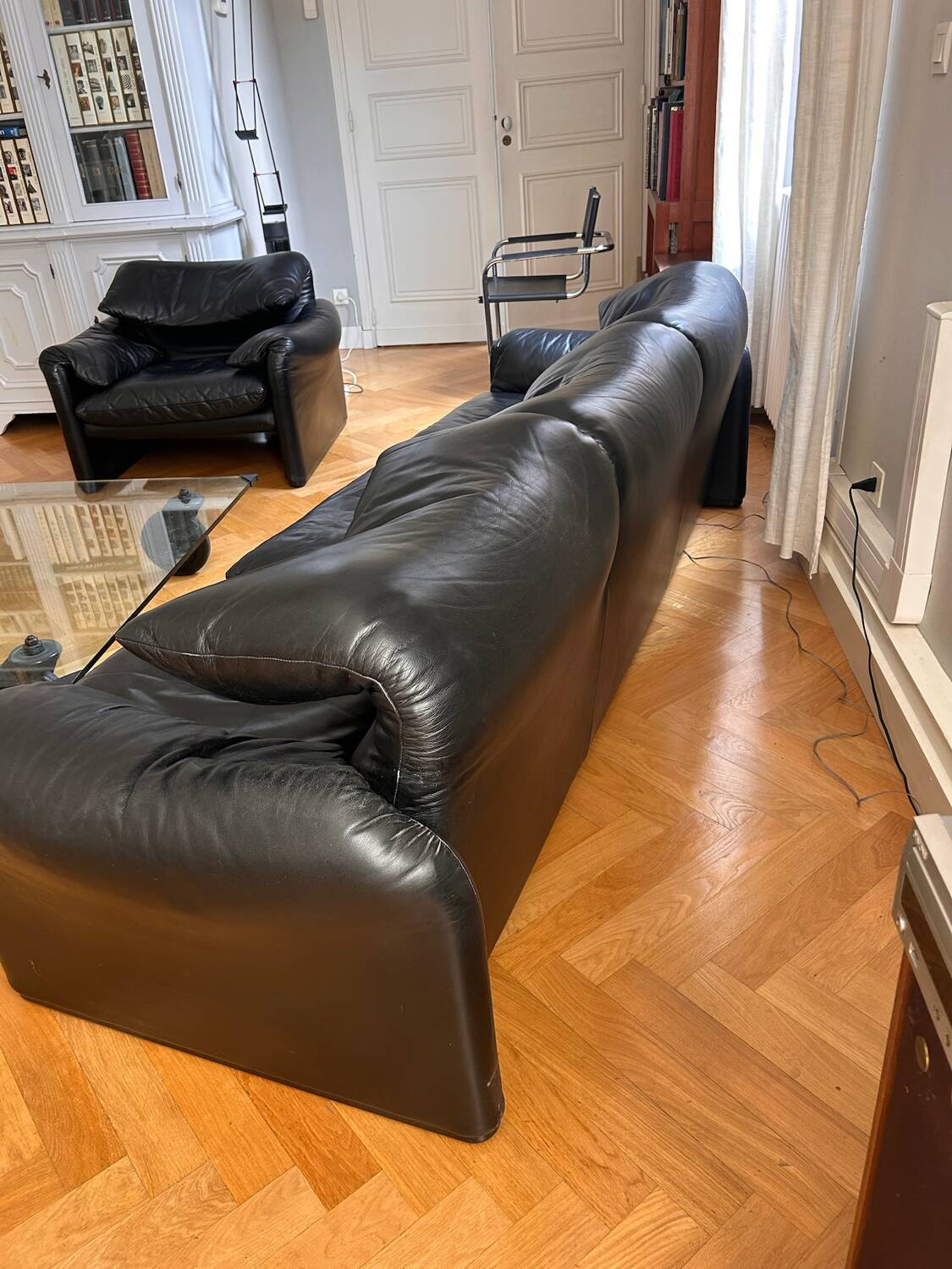 3-seater sofa + Maralunga armchair set by Vico Magistretti