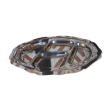 Stainless steel oval dish with compartments