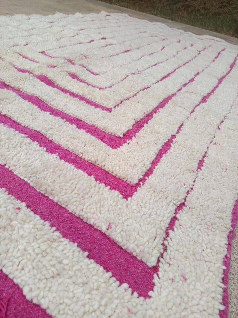 Handmade natural wool rug size 150/350 cm