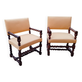 2 Fauteuils Louis XIII