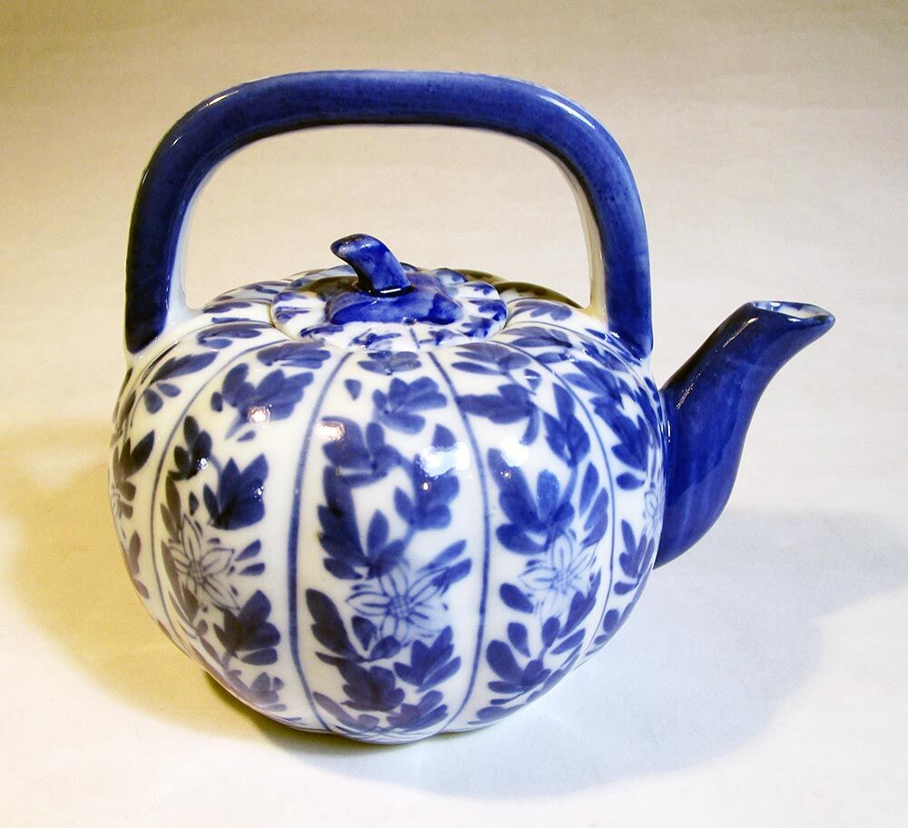 Théière citrouille bleue