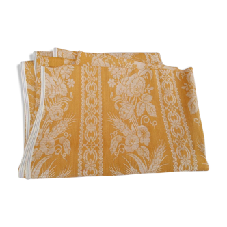 Old canvas damask of linen & silk - flexible canvas 250 cm x 90 cm