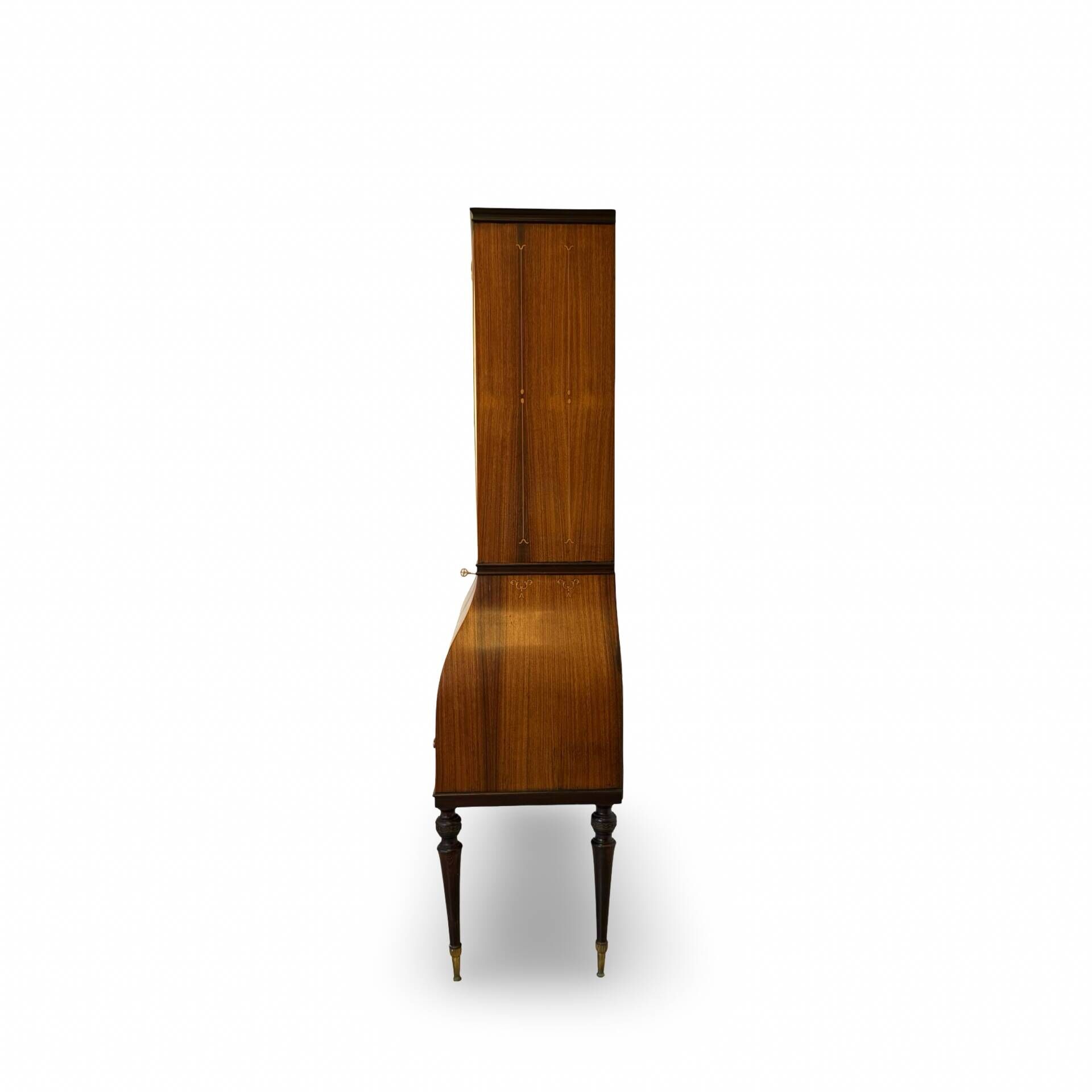 Secretary credenza in marquetry in the Italian Louis XV style from the mid-century, 1960.