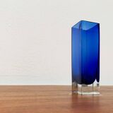 Swedish glass block vase from the mid-century by Aseda Sweden, 1960s.