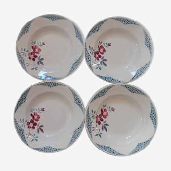 4 assiettes creuses Sarreguemines