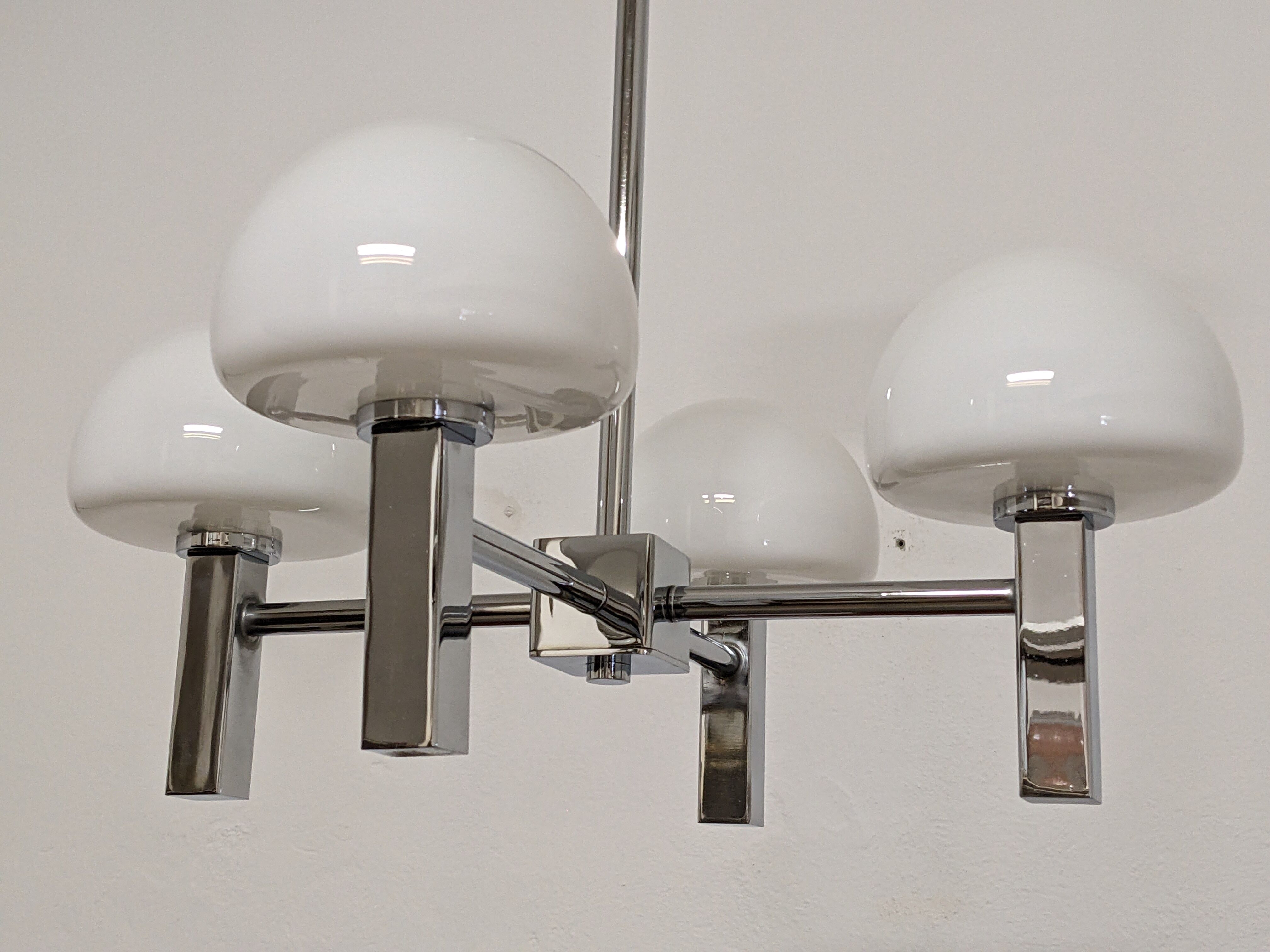 4-light space age chandelier from the 60s/70s