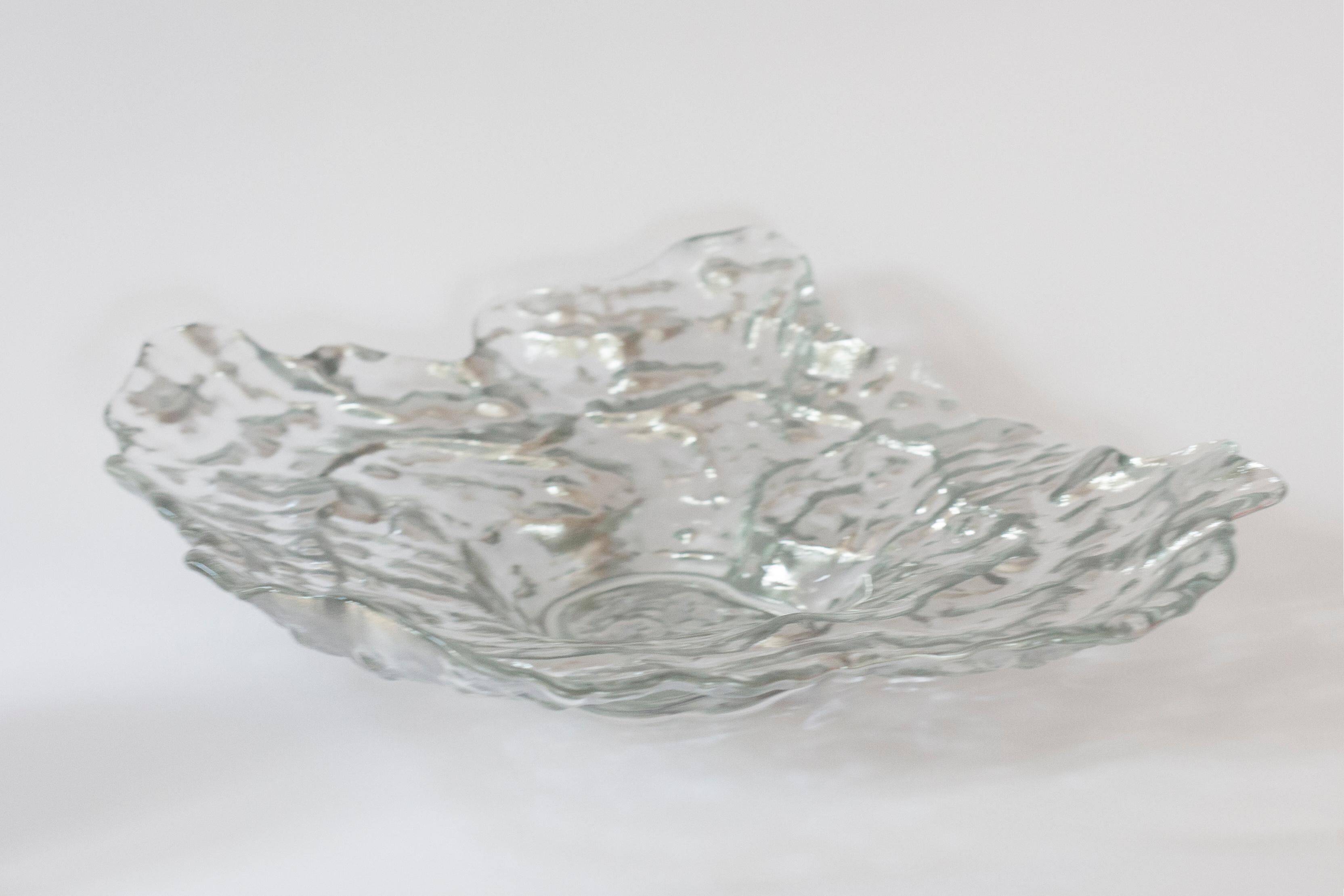 Silver crystal bowl mid-century, Italy, 1970s