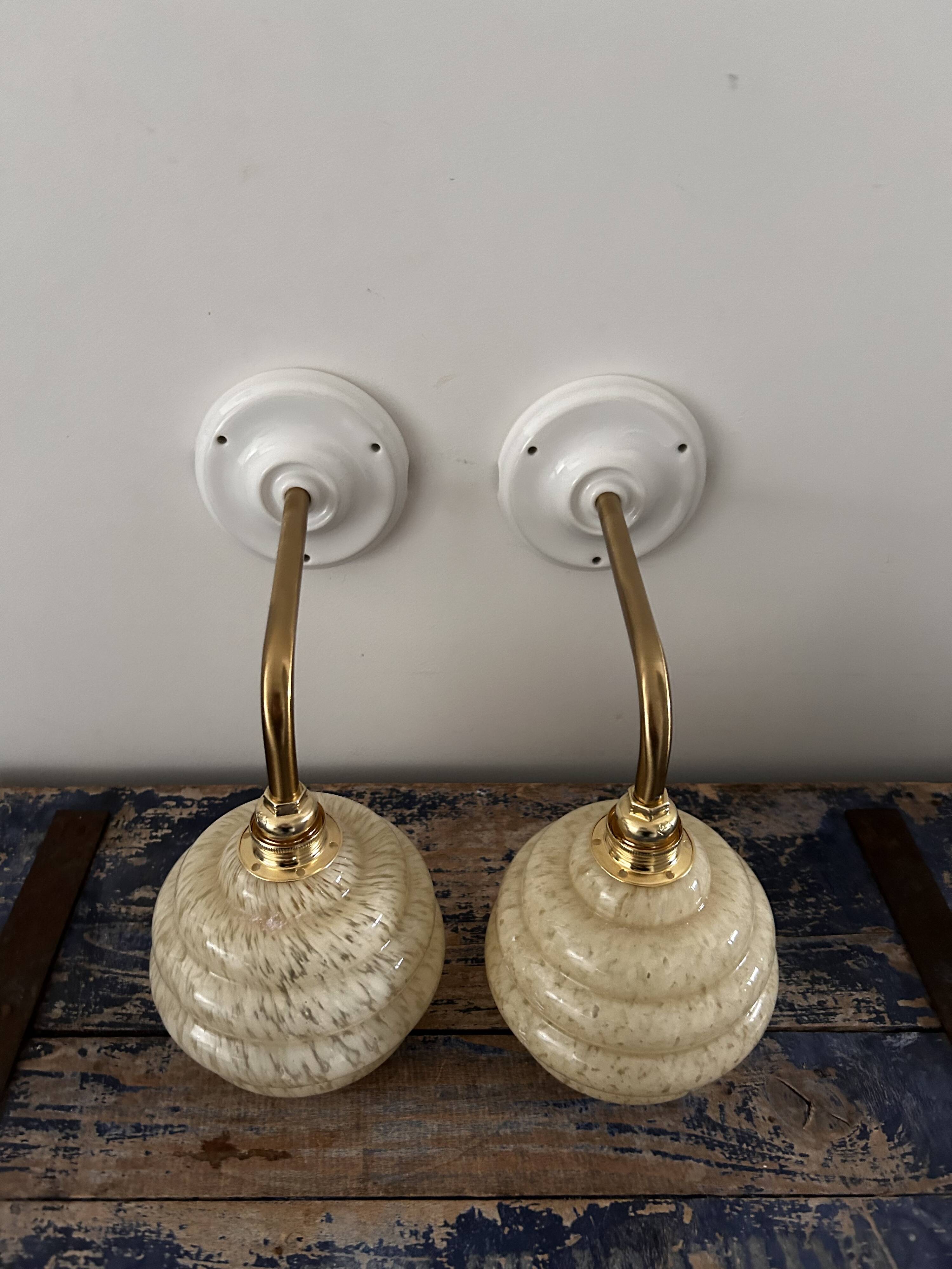 Pair of Art Deco wall lights
