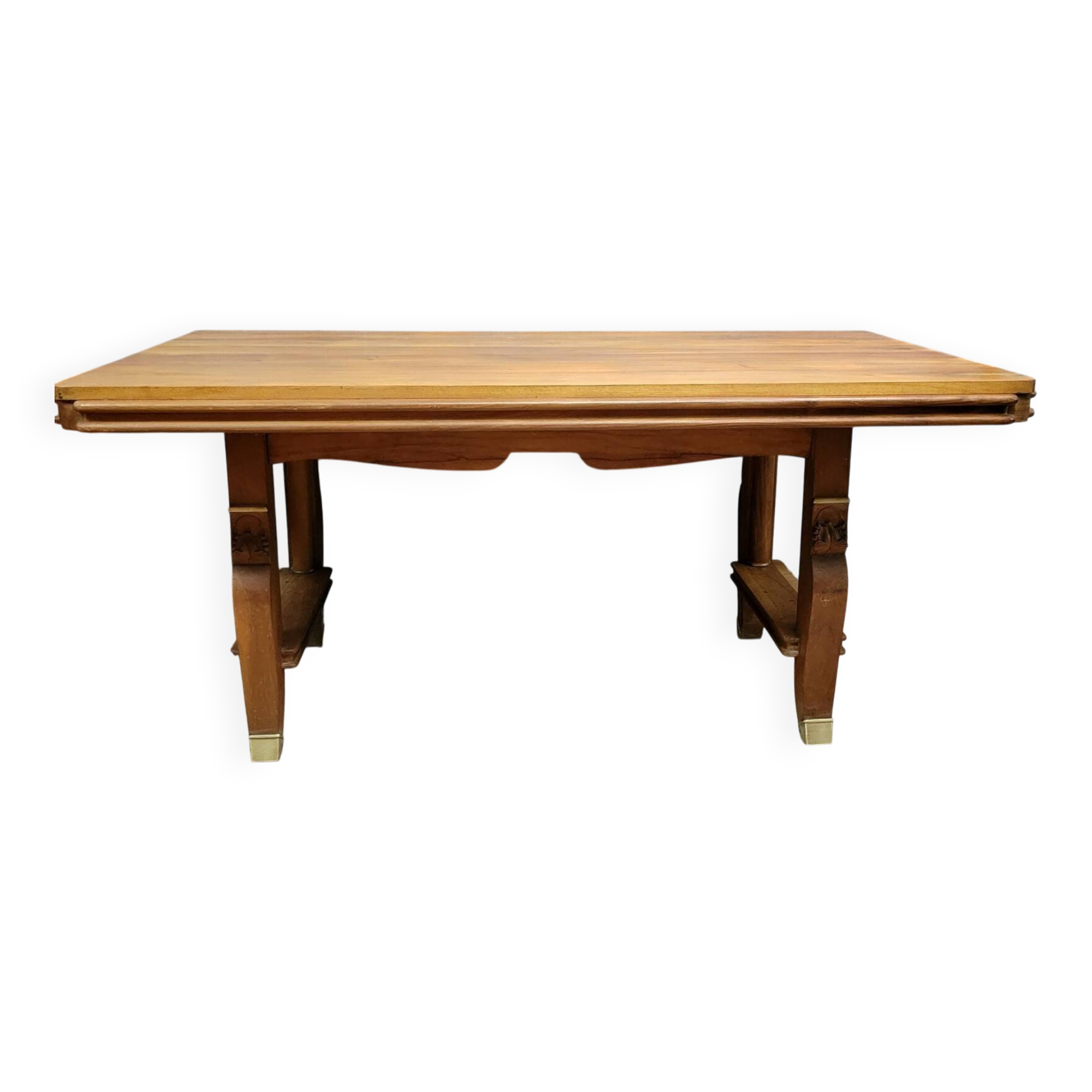 Art Deco period dining table in blond mahogany circa 1950