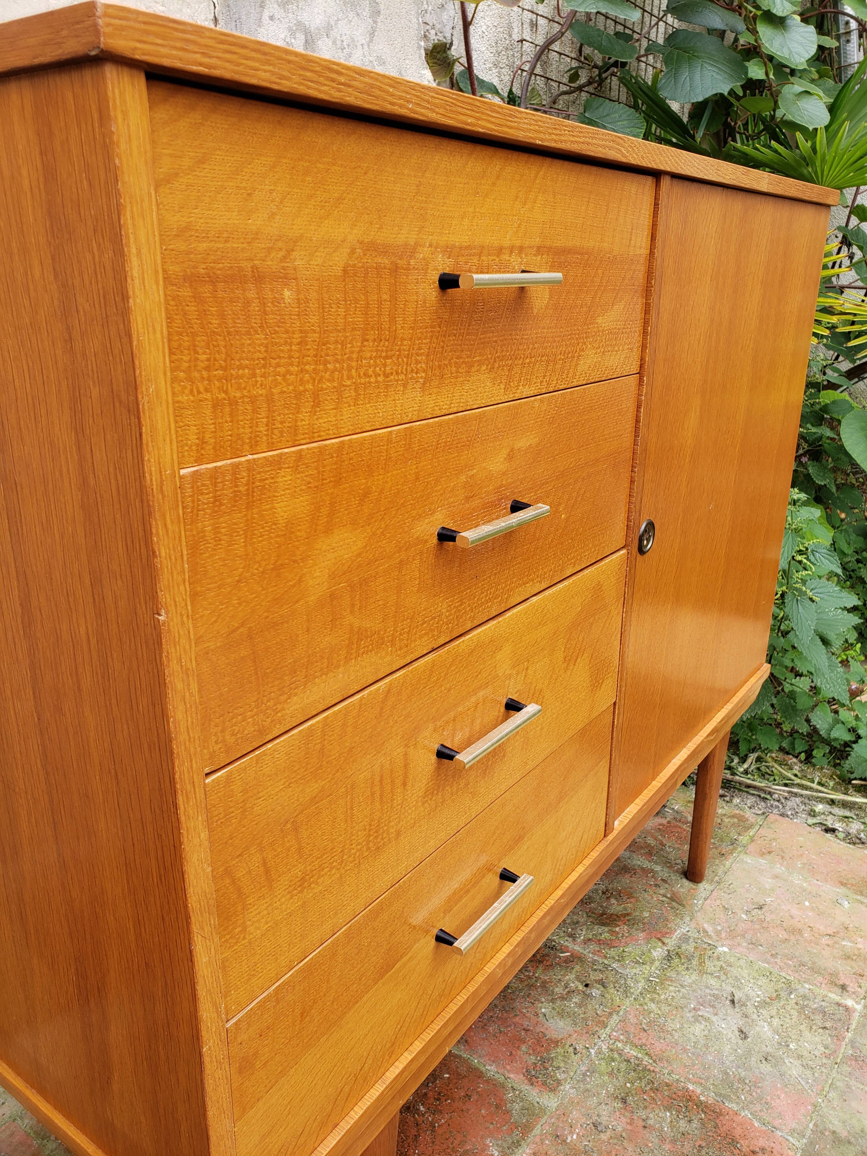 Buffet chest of drawers vintage golden honey