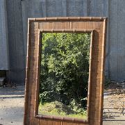 Bamboo and rattan mirror, 1960s-1970s