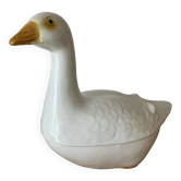 Vintage-beautiful earthenware terrine-white goose