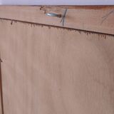 Beveled glass wall mirror in solid wood frame