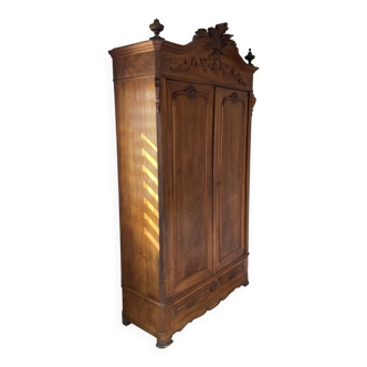 Grande armoire en bois massif années 1900-1920