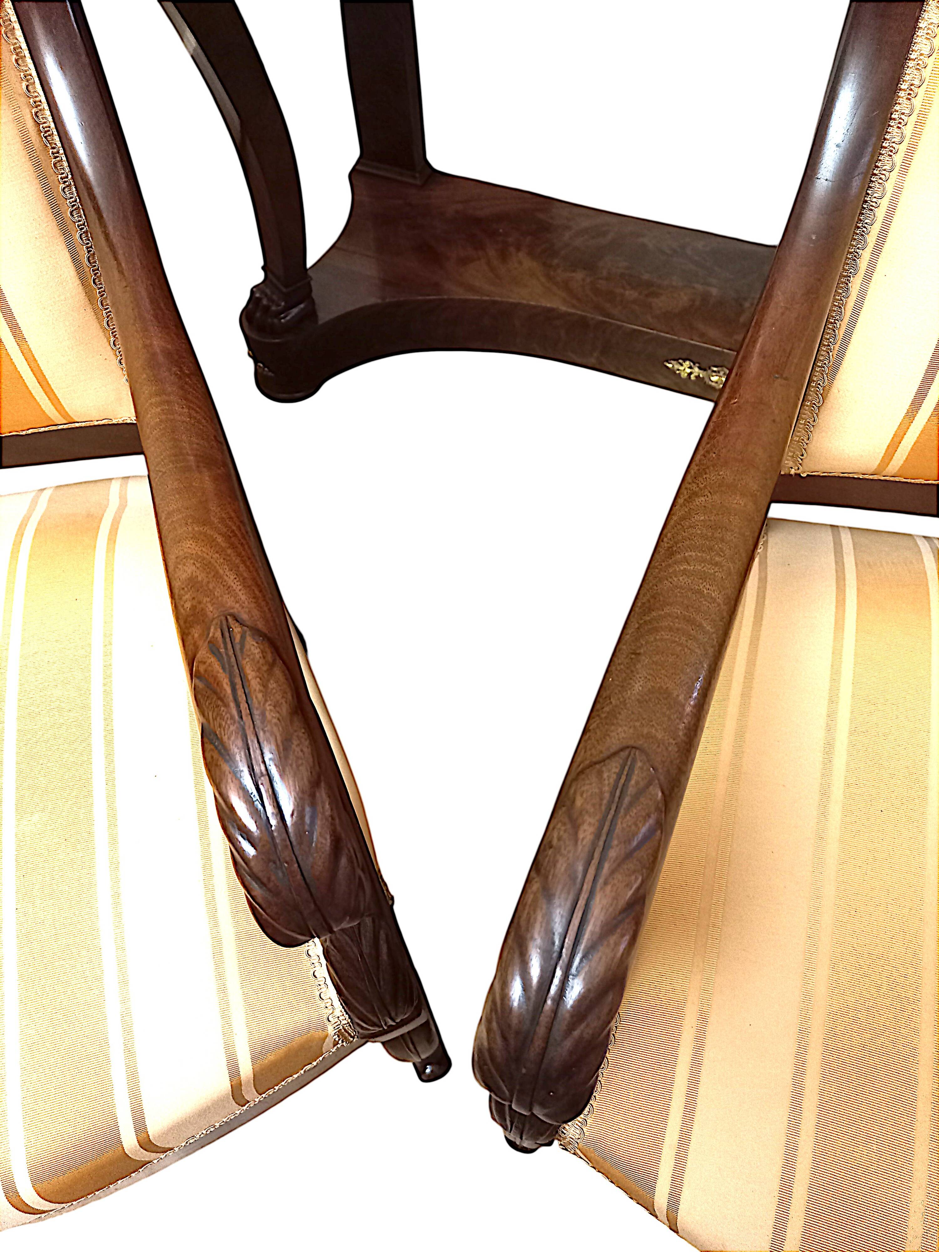 Pair of early 19th century mahogany armchairs