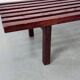 Mid-century modernist wooden wenge slat bench coffee table by Gijs Bakker for Castelijn, 1970s