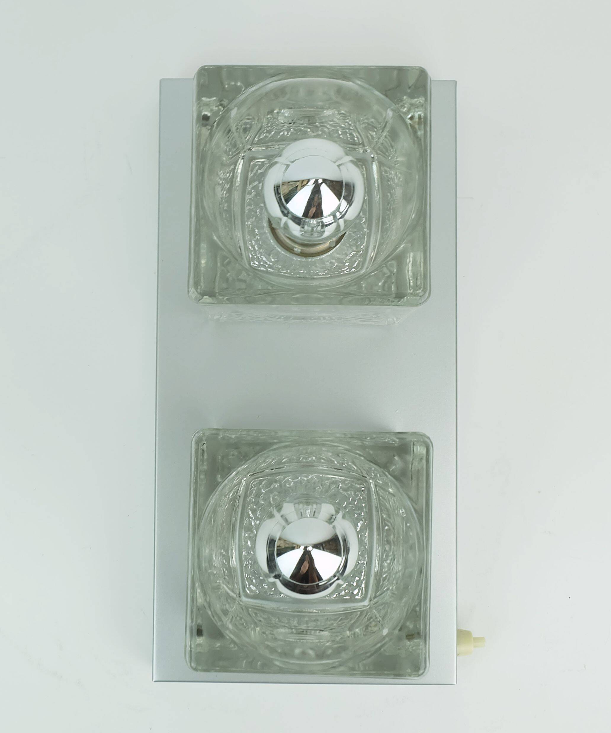 no. 2 of 2 mid century peill & putzler SCONCE with 2 glass cubes 60s/70s
