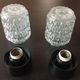 Pair of cylindrical structured glass ceiling lights / vintage 60s-70s