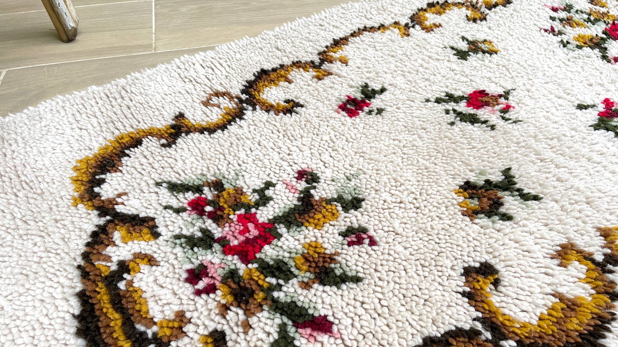 TAPIS Pure WOOL 1970s - 110 x 69cm