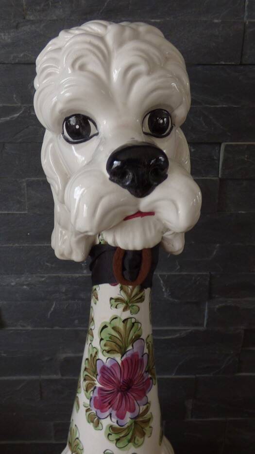 Large earthenware dog made in Italy
