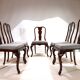 Lot de 5 chaises de salle à manger en acajou de style Reine Anne, 1920