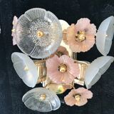 Murano pair of sconces in flower model 1980