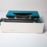 Underwood 315 blue typewriter with satchel