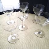 6 old wine glasses