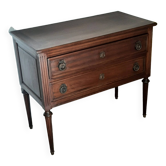 Commode 2 tiroirs -Style Louis XVI - Acajou