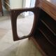 Curved showcase library carved wood 2 doors mahogany English style