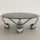 Sputnik Coffee Table in Chromed Metal and Smoked Glass
