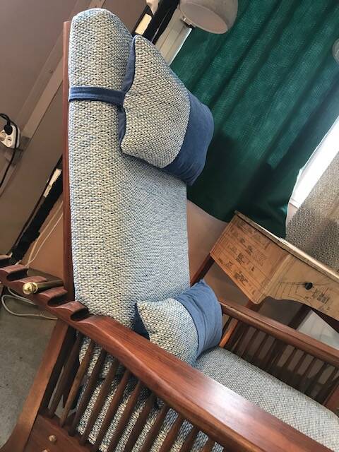 William Morris rocking chair, Arts and Crafts movement, refurbished.