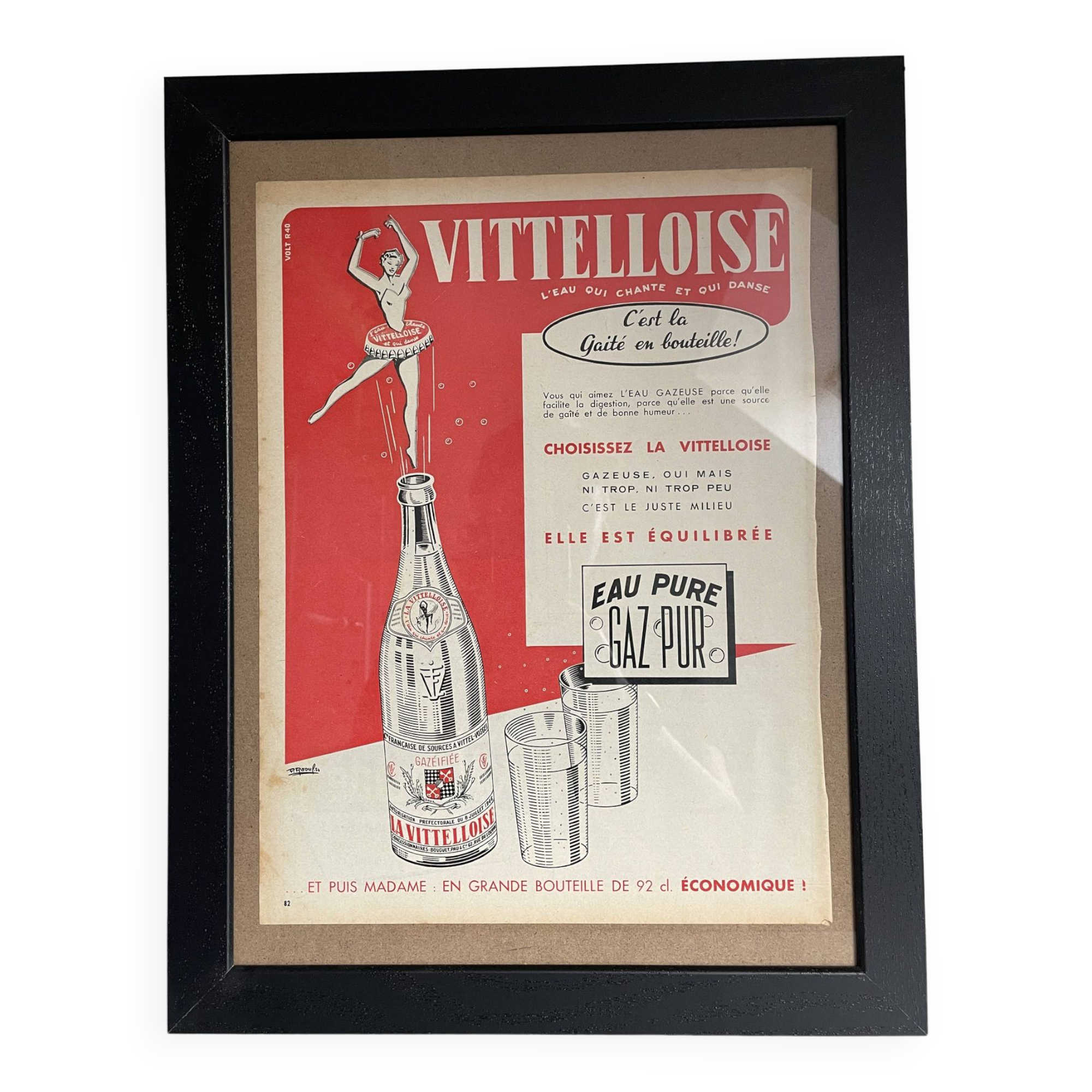 Vintage Advertising Vitelloise Paris Match 1954