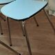 4 blue Formica chairs