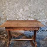 Antique trestle table in oak – France early 20th century – 110 cm