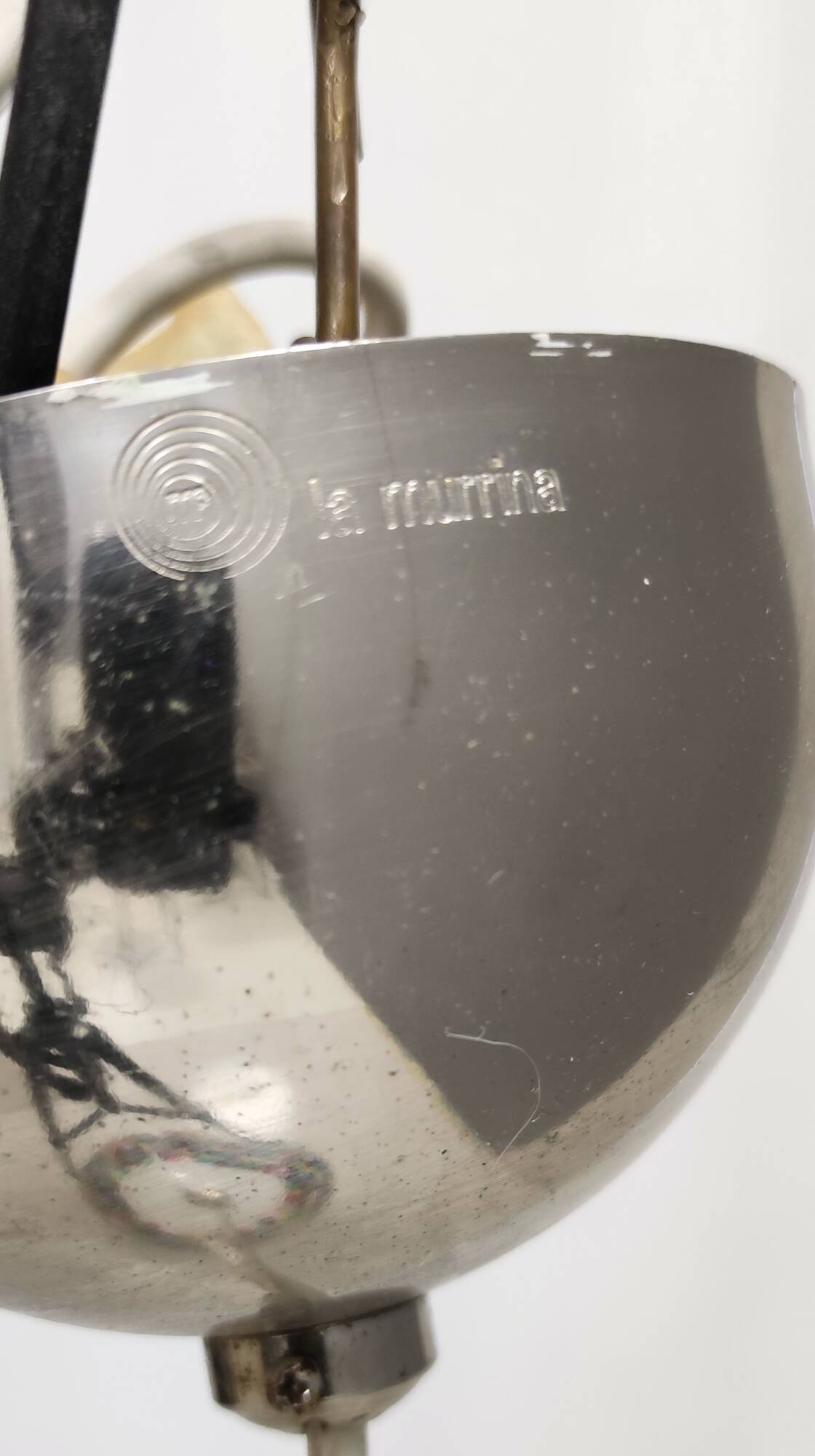 White and Colored Blown Glass and Chrome-Plated Metal Pendant by La Murrina