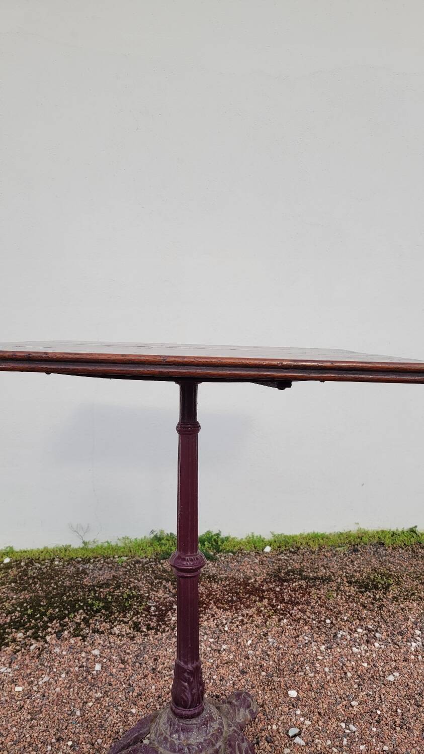 Antique cast iron bistro restaurant pedestal table - 1900s