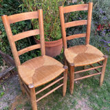Pair of straw chairs