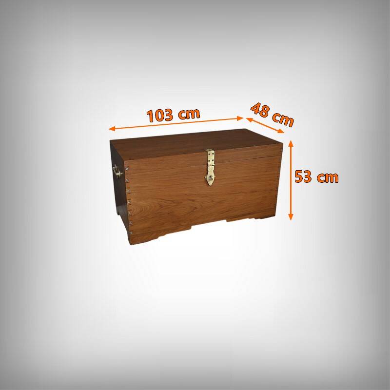 Large Teak Marine Chest – Late 19th Century